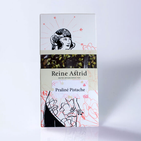A La Reine Astrid Tafel Pistazien-Praliné 90g A La Reine Astrid Tafel Pistazien-Praliné 90g