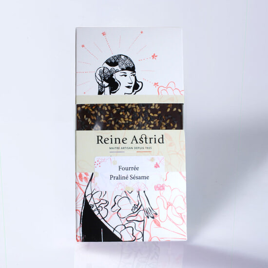 A La Reine Astrid Tafel Sesam-Praliné 90g A La Reine Astrid Tafel Sesam-Praliné 90g