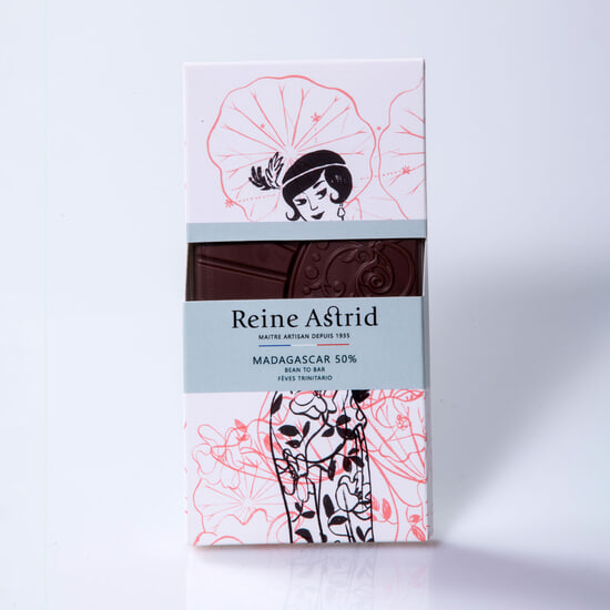 A La Reine Astrid Tafel Milchschokolade 50% reine Herkunft Madagaskar Bio 75g A La Reine Astrid Tafel Milchschokolade 50% reine Herkunft Madagaskar Bio 75g
