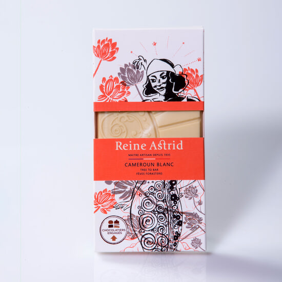 A La Reine Astrid Tablette Chocolat Blanc Cameroun 75g A La Reine Astrid Tablette Chocolat Blanc Cameroun 75g