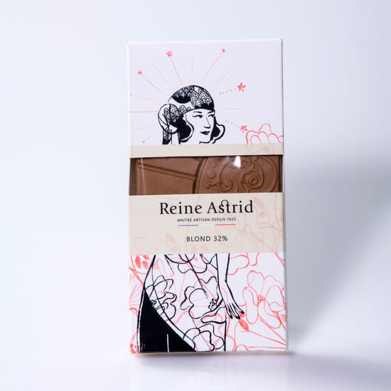 A La Reine Astrid Tablette Chocolat Blond 32% 75g A La Reine Astrid Tablette Chocolat Blond 32% 75g