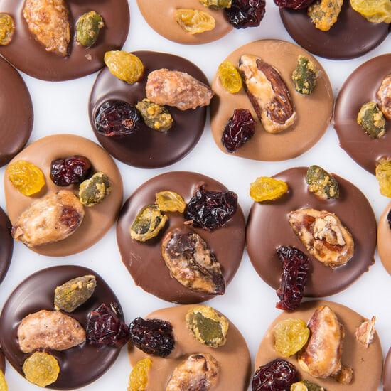 Mendiants Chocolat Noir, Lait & Blond 200g Mendiants Chocolat Noir, Lait & Blond 200g