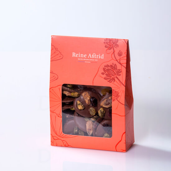 A La Reine Astrid Mendiants Chocolat Lait 200g A La Reine Astrid Mendiants Chocolat Lait 200g