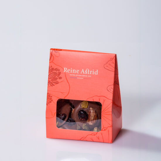 A La Reine Astrid Mendiants Chocolat Lait 100g A La Reine Astrid Mendiants Chocolat Lait 100g