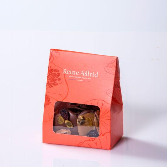 A La Reine Astrid Mendiants Chocolat Noir, Lait & Blond 100g A La Reine Astrid Mendiants Chocolat Noir, Lait & Blond 100g