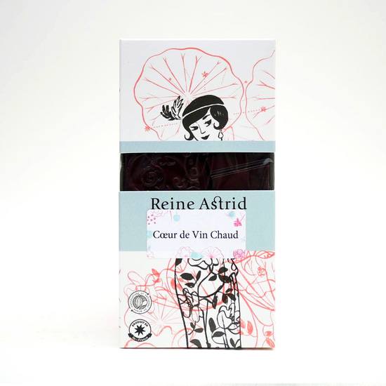 A La Reine Astrid Tablette Chocolat Noir 65% Cameroun Cœur Vin Chaud 75g