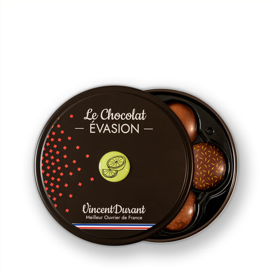 Vincent Durant Scheiben - Dunkel & Milchschokolade, Ganaches Zitrusfrüchte Flucht 24 Stück Vincent Durant Scheiben - Dunkel & Milchschokolade, Ganaches Zitrusfrüchte Flucht 24 Stück