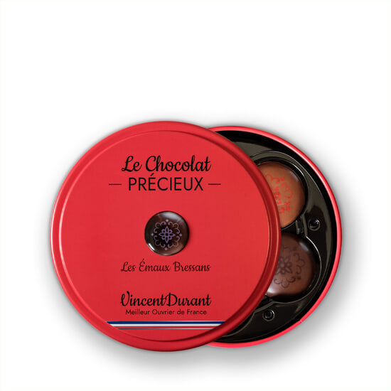 Vincent Durant Scheiben - Dunkel & Milch Ganaches Rote Früchte Emaux Bressans 24 Stück Vincent Durant Scheiben - Dunkel & Milch Ganaches Rote Früchte Emaux Bressans 24 Stück