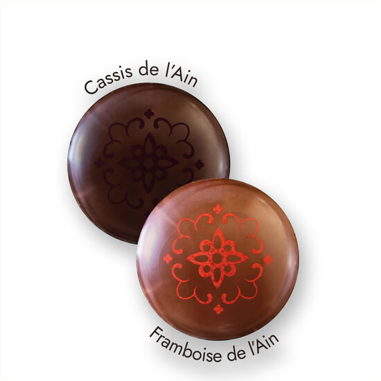 Palets Chocolat Noir & Lait Ganaches Fruits Rouges Emaux Bressans 24 Palets