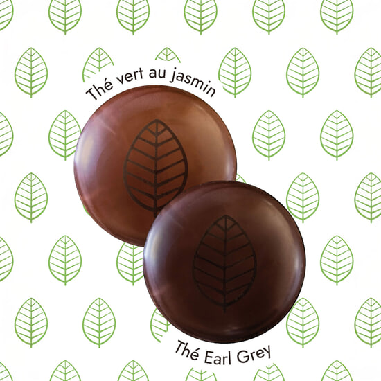 Palets Chocolat Noir & Lait Ganaches Thés Evasion 24 Palets Palets Chocolat Noir & Lait Ganaches Thés Evasion 24 Palets