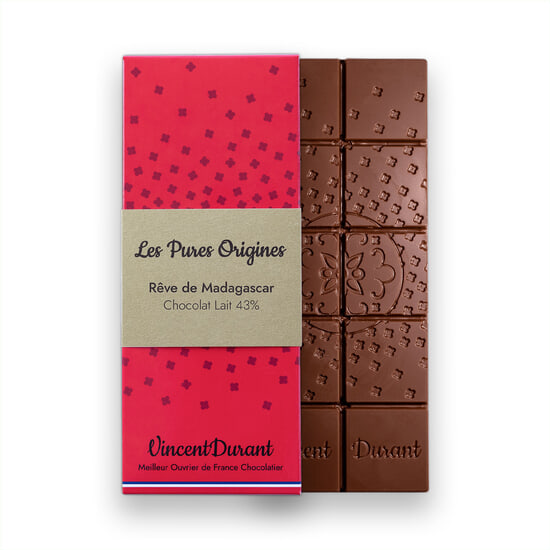 Vincent Durant Tablette Chocolat Lait 43% Madagascar 85g