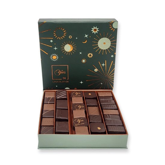 Yver Schokoladenmischung Dunkel & Milchschokolade Noël Schachtel - 210g Yver Schokoladenmischung Dunkel & Milchschokolade Noël Schachtel - 210g