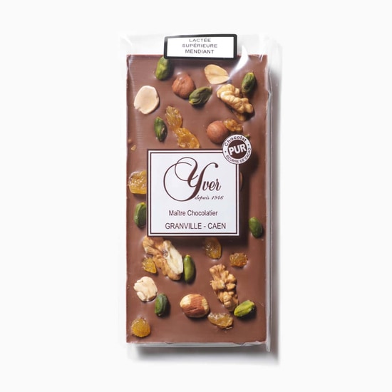 Tablette Chocolat Lait 36% Mendiants 100g Tablette Chocolat Lait 36% Mendiants 100g