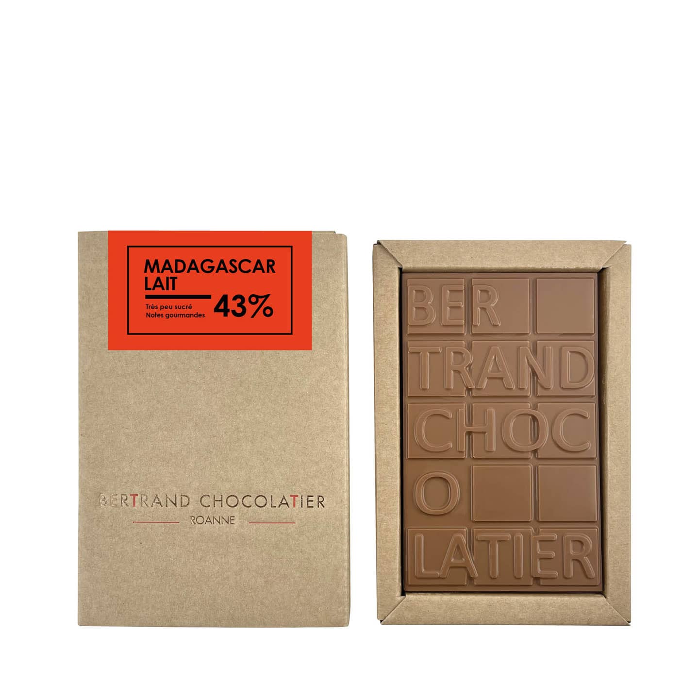 Tablette chocolat Lait 43% origine Madagascar 90g