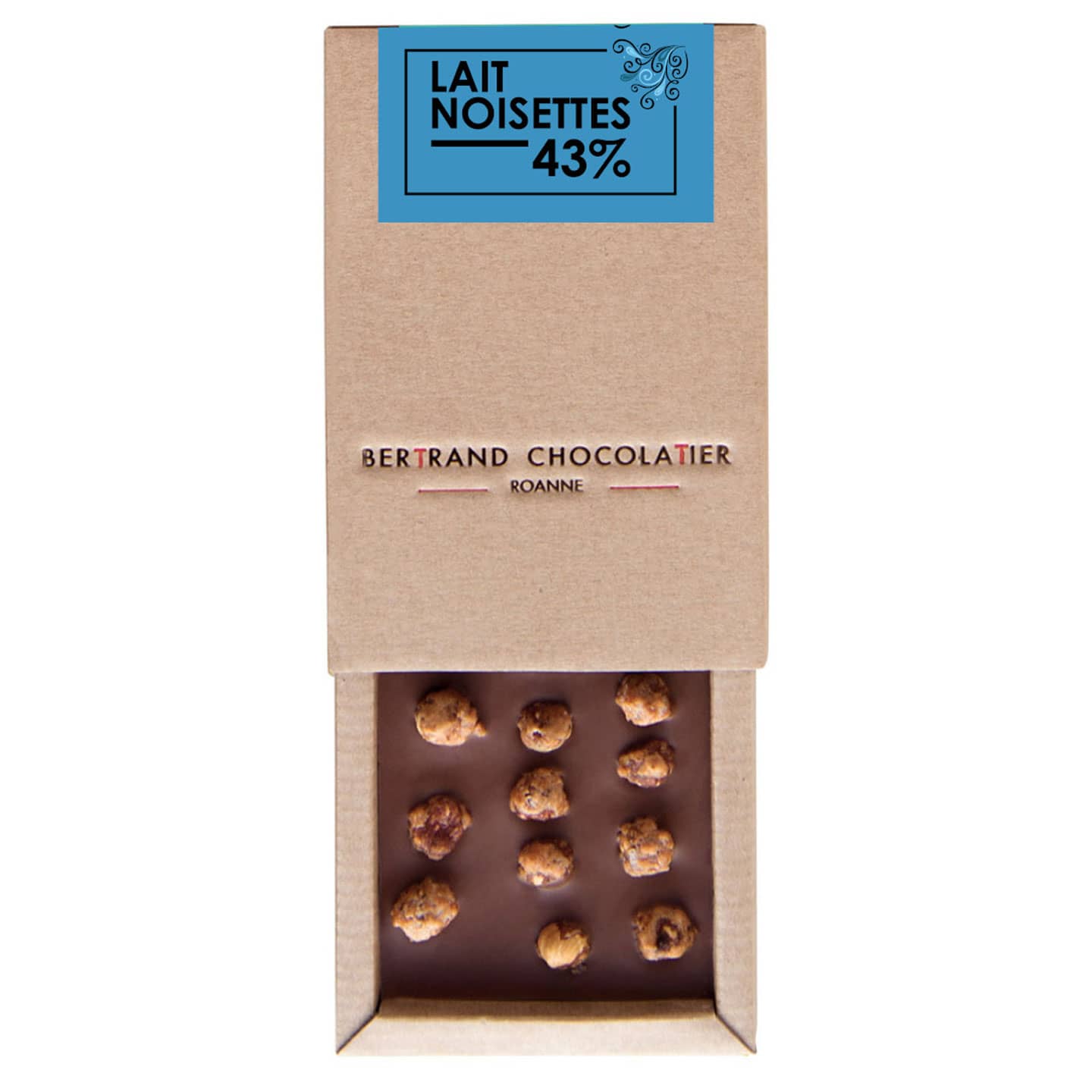 Tablette chocolat Lait Noisettes 43% 100g
