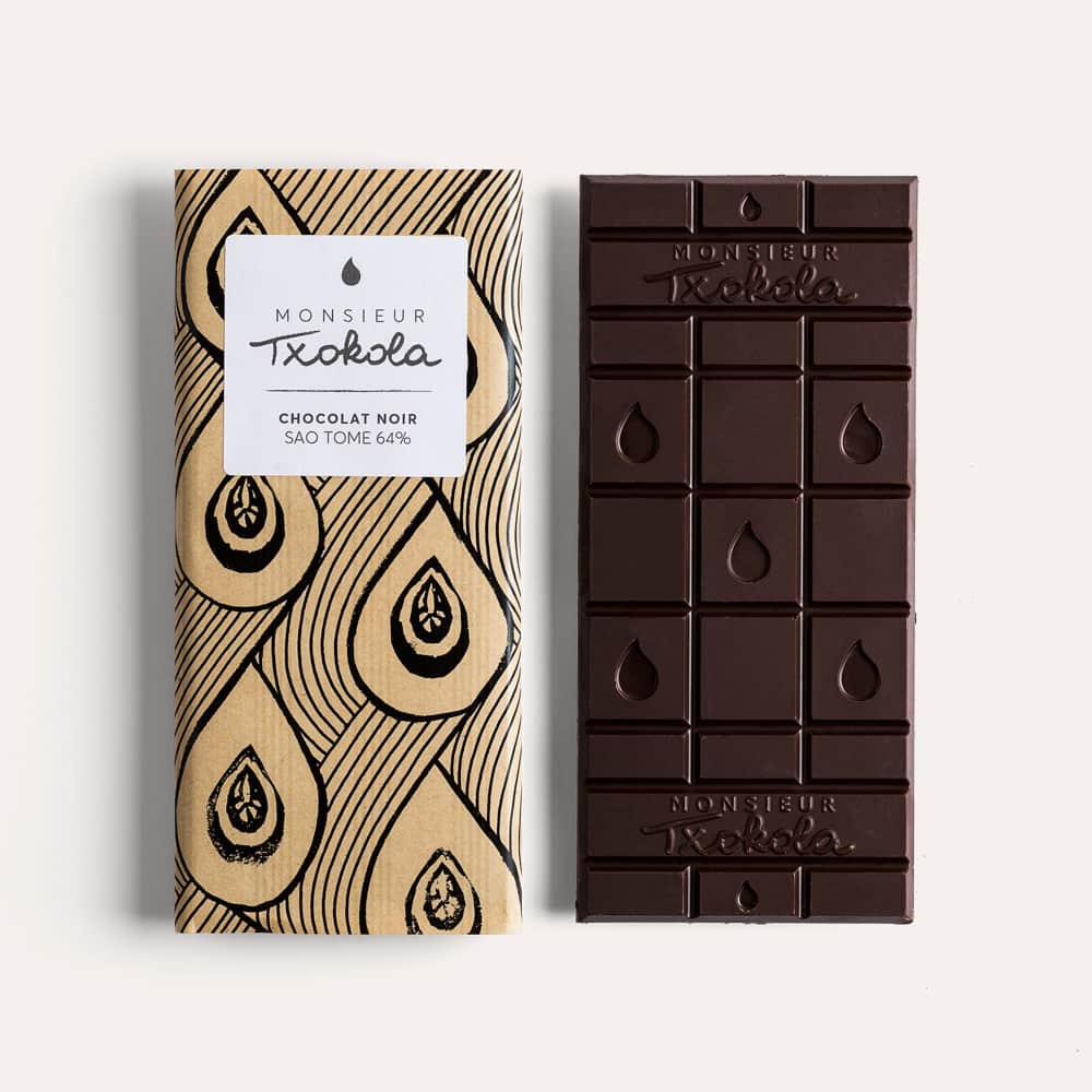 Tablette Chocolat Noir 64% Grand Cru origine Sao Tomé 95g Bean to Bar