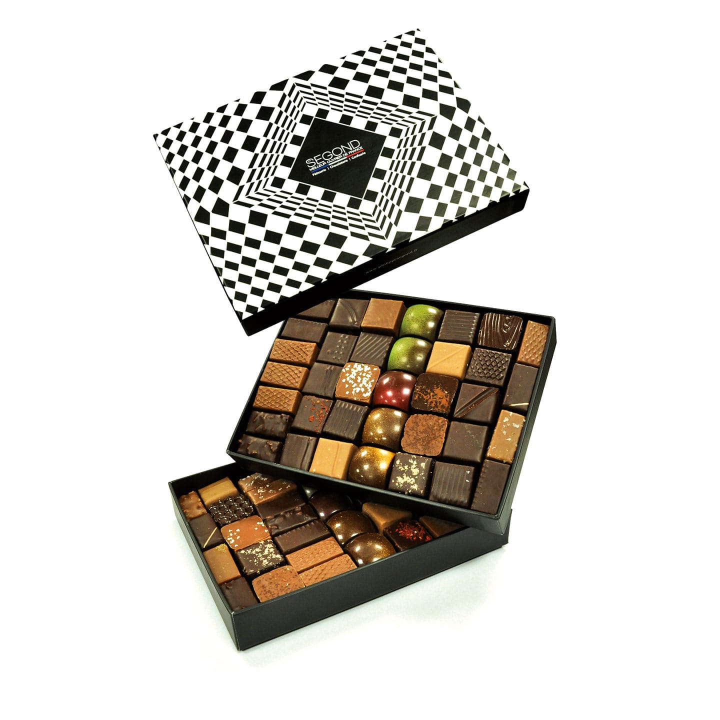 Assortiment Chocolats Noir et Lait 540g - 72 pièces Symétrie