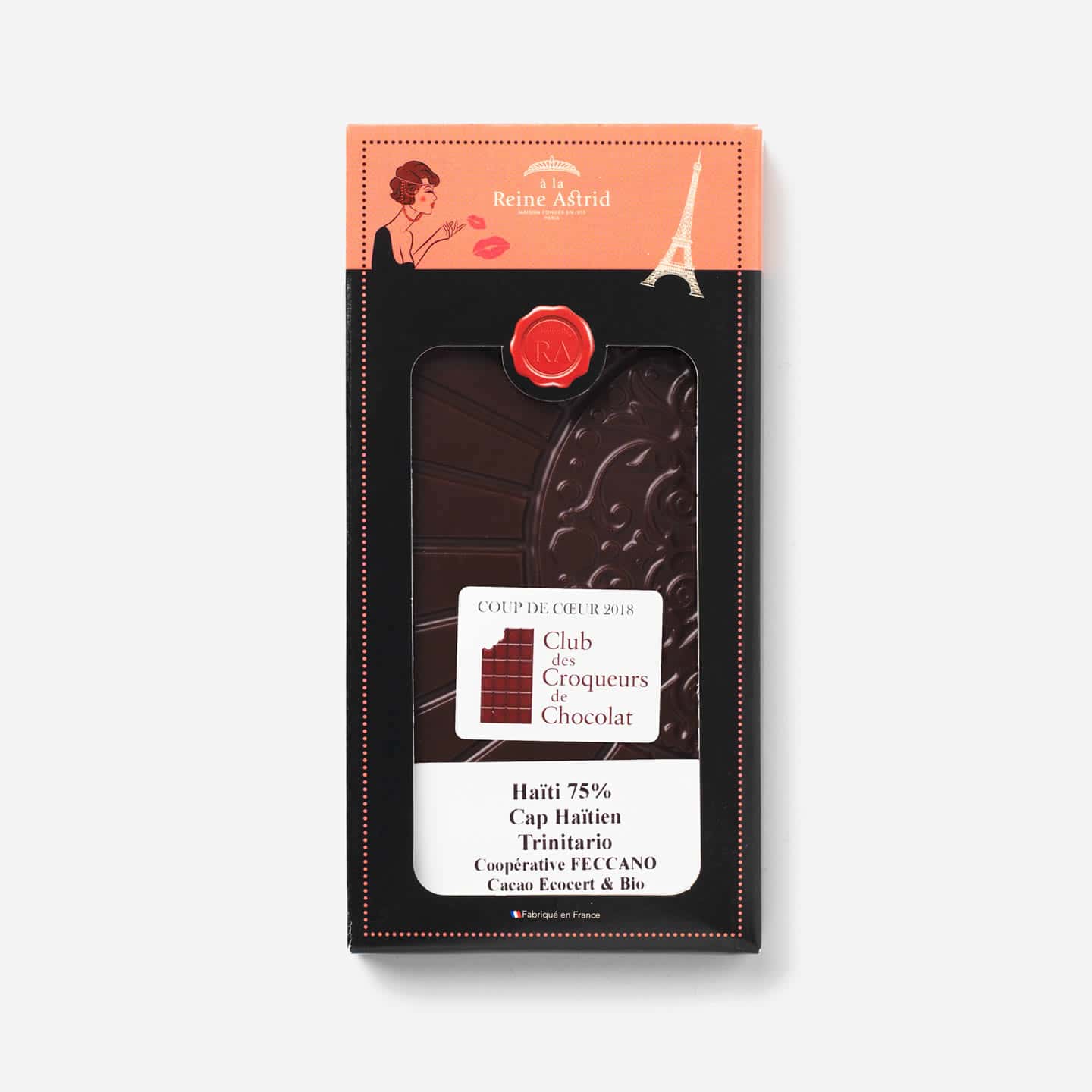 Tablette Chocolat Noir Bio 75% Grand Cru origine Haïti 75g Bean to Bar