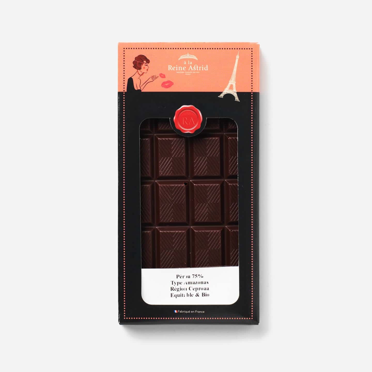 Tablette Chocolat Noir Bio 75% Grand Cru origine Pérou 75g Bean to Bar