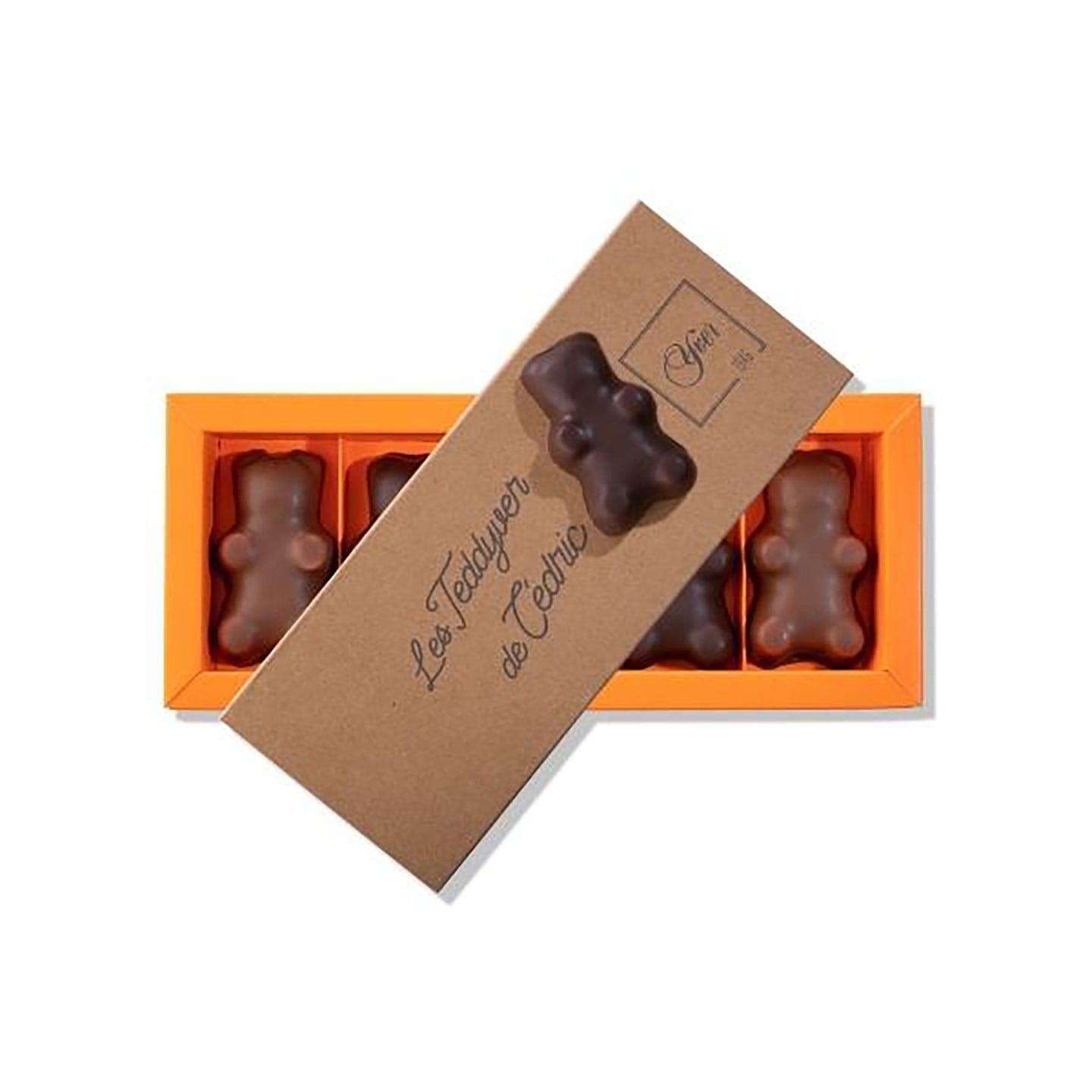 Ourson Guimauve enrobée Chocolat Noir et Lait 80g - 5 pièces Teddyver de Cédric